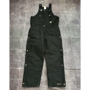 Mens Carhartt R33 Extremes Arctic Quilt Lined Black Work Bib Overalls Sz 34 X 30